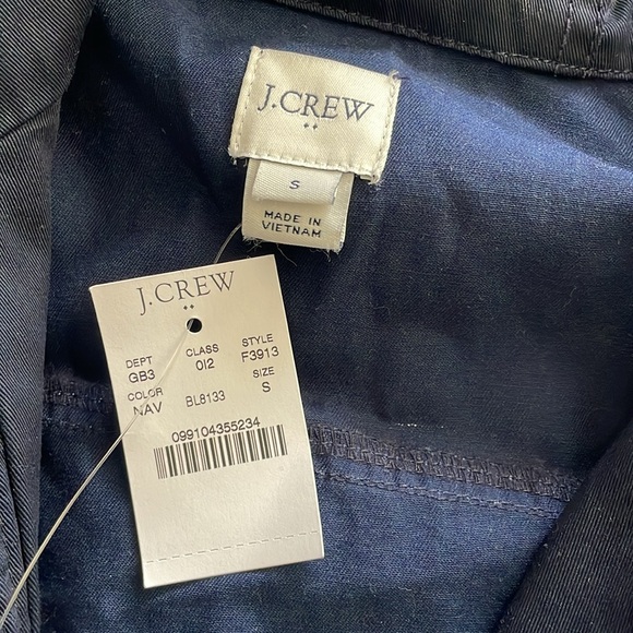J.Crew Size Small Navy Jacket Zip Up Gold Accents New with tags - Picture 2 of 3